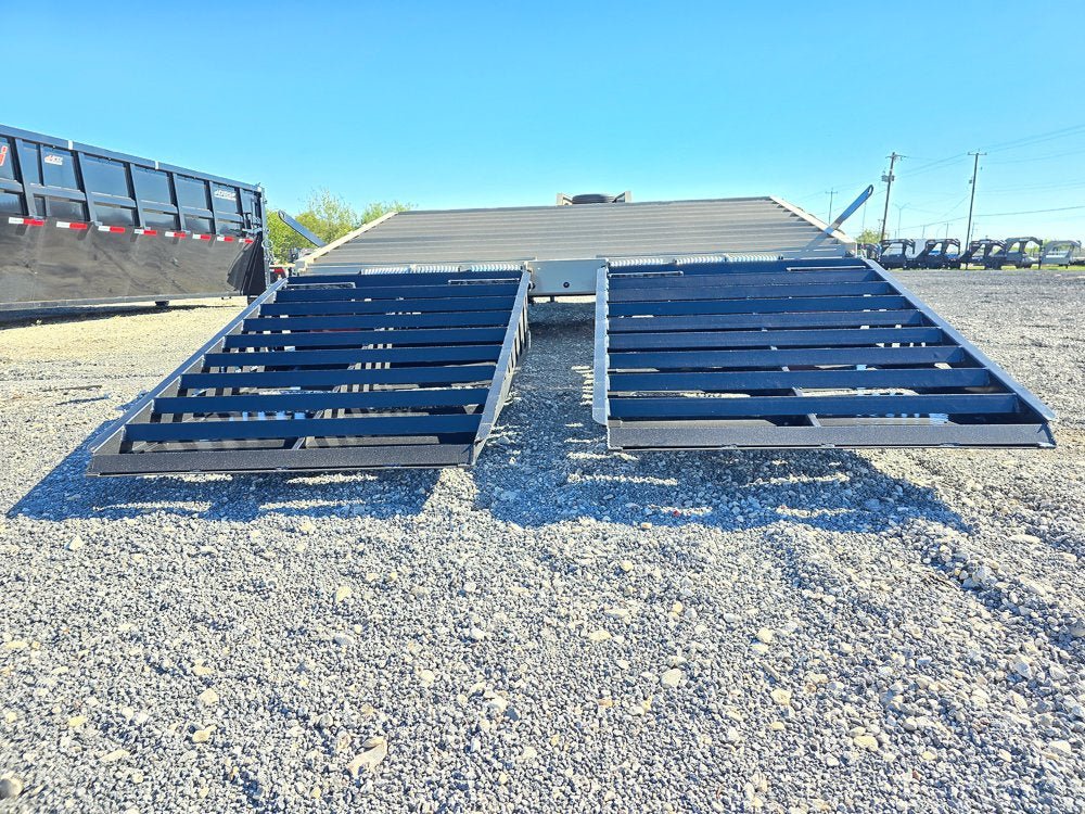 30' DKO Gooseneck Deckover 25' + 5' Mega Ramps (2) 10K Axles 10431 - Stryker Dealership Group