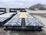 30' Iron Bull FLG Gooseneck Deckover Trailer Mega Ramps - (2) 10,000 lb Axles 914366 - Stryker Dealership Group