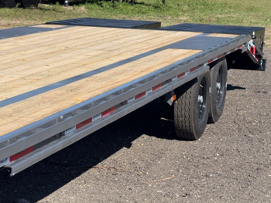30' FTZ Pintle Hitch (2) 7k Axles Mega Ramps Ratchet Slide Track - Equipment Trailers/Pintle Hitch - Stryker Dealership Group