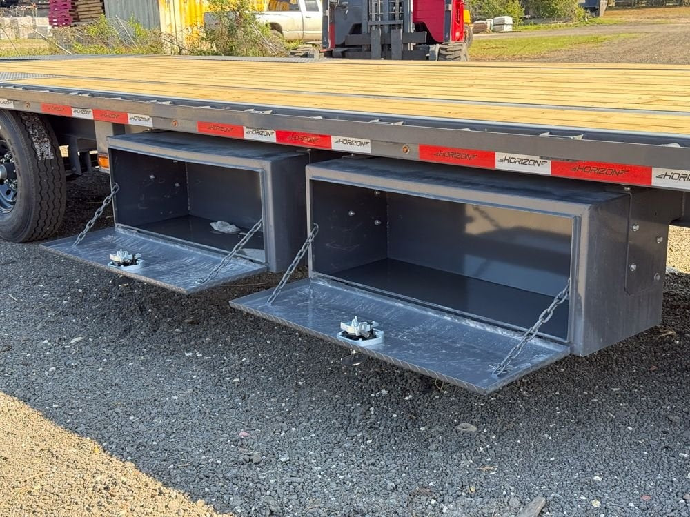 30' FTZ Pintle Hitch (2) 7k Axles Mega Ramps Ratchet Slide Track - Equipment Trailers - Stryker Dealership Group