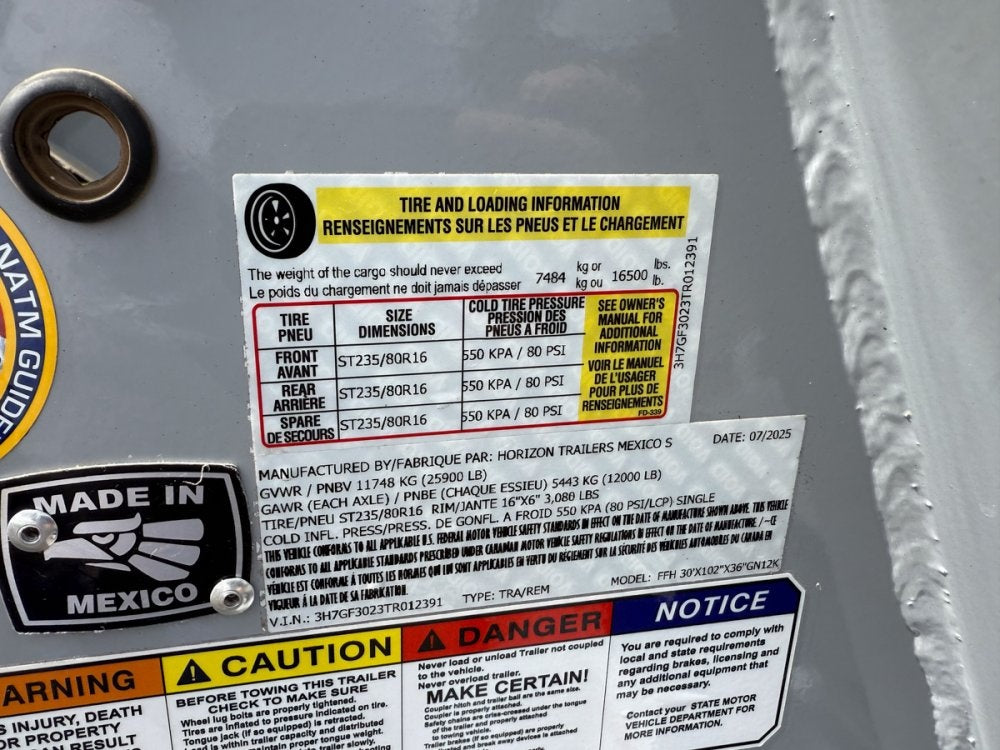 30' Horizon FFH Gooseneck Deckover Full Tilt Trailer - (2) 12k Axles - Deckover Tilt - Deckover Trailers - Stryker Dealership Group