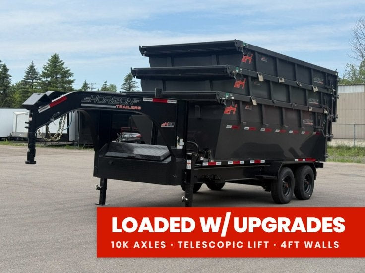 Horizon 16' HRD GN Roll off Bundle (2) 10k Axles + 3 Bins w/ 4' Walls 014954