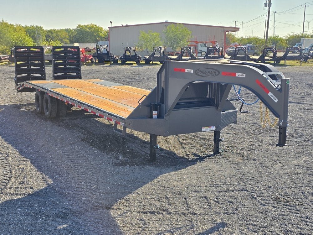 32' DKO Gooseneck Deckover 27' + 5' Mega Ramps (2) 12K Axles 011359 - Stryker Dealership Group