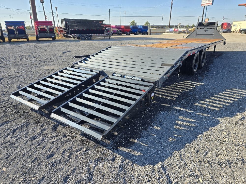 32' DKO Gooseneck Deckover 27' + 5' Mega Ramps (2) 12K Axles 011359 - Stryker Dealership Group