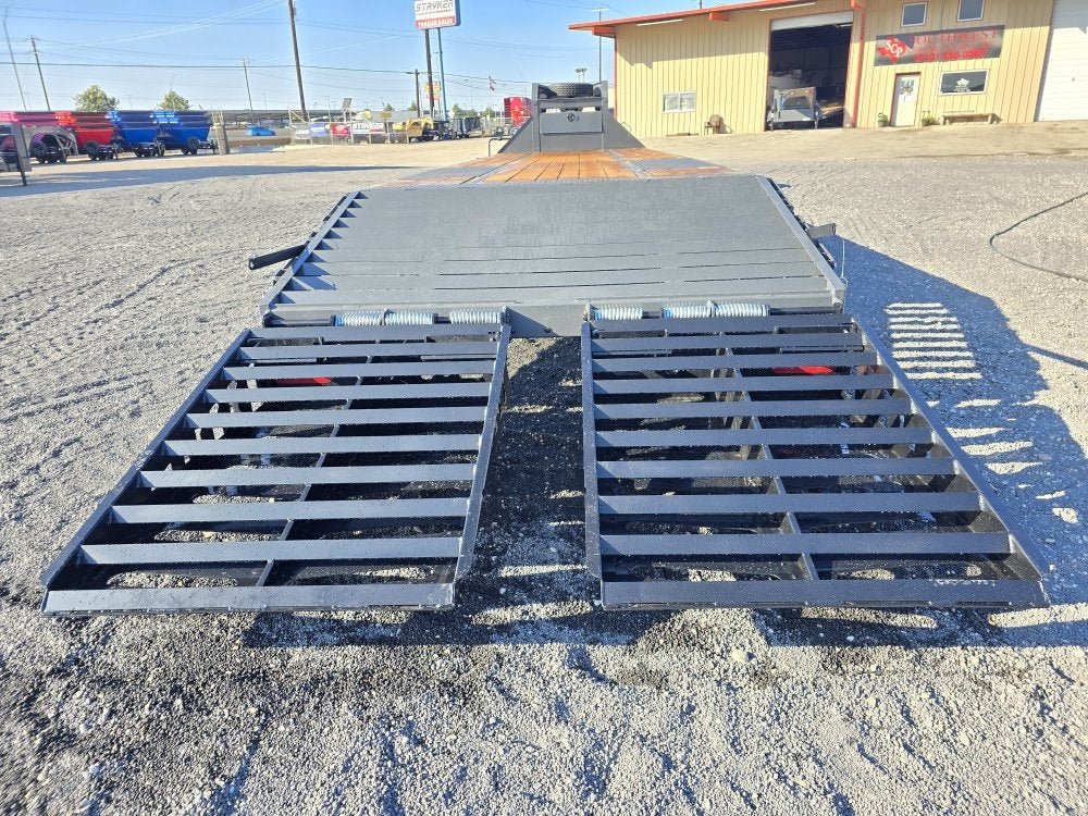 32' DKO Gooseneck Deckover 27' + 5' Mega Ramps (2) 12K Axles 011359 - Stryker Dealership Group