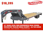 32' Dura-Hual DKO Gooseneck Dual Wheel Deckover Trailer Mega Ramps - (2) 12K Axles 011360 - Stryker Dealership Group