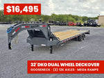 32' Dura-Hual DKO Gooseneck Dual Wheel Deckover Trailer Mega Ramps - (2) 12K Axles 011360 - Stryker Dealership Group