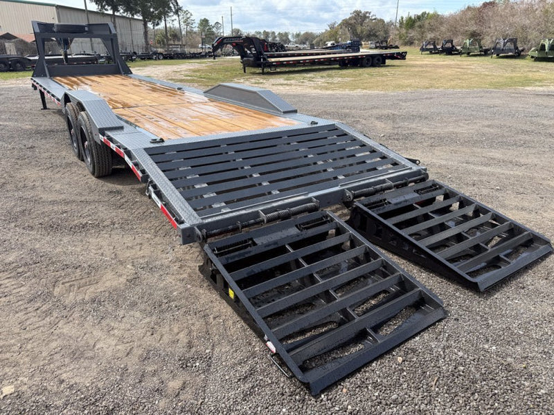 32' Dura-Hual EKH Gooseneck Equipment Trailer Drive Over Fenders Mega Ramps - (2) 10K Axles 010795 - Stryker Dealership Group