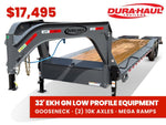 32' Dura-Hual EKH Gooseneck Equipment Trailer Drive Over Fenders Mega Ramps - (2) 10K Axles 010795 - Stryker Dealership Group