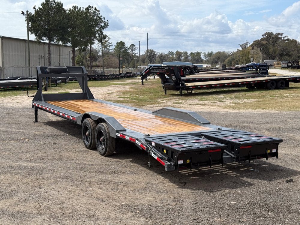 32' Dura-Hual EKH Gooseneck Equipment Trailer Drive Over Fenders Mega Ramps - (2) 10K Axles 010795 - Stryker Dealership Group