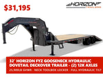 32' Horizon FYZ Gooseneck Hydraulic Dovetail Deckover Trailer - (2) 12K Axles 016586 - Stryker Dealership Group