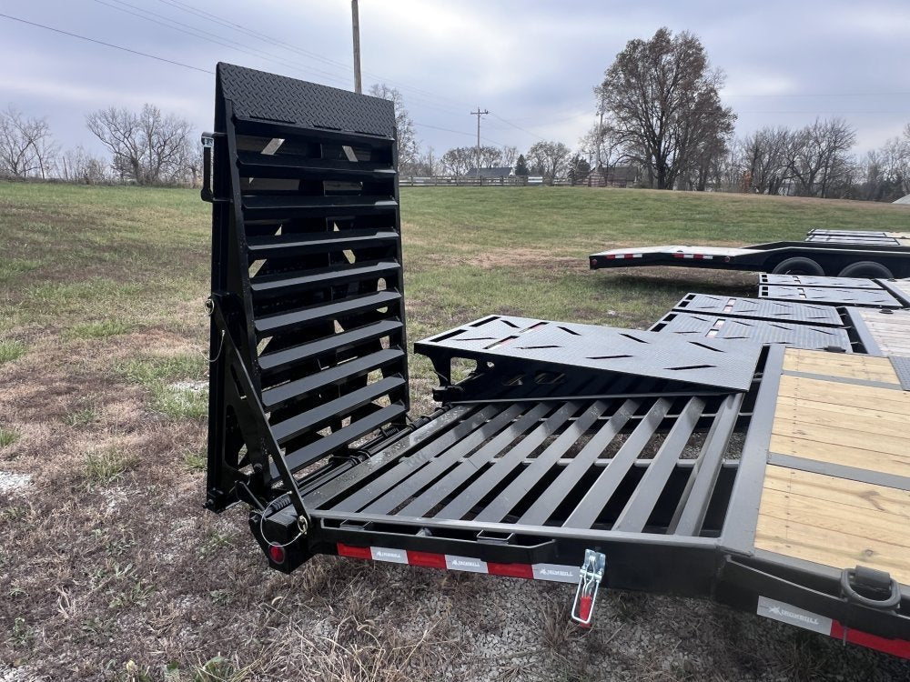 32' Iron Bull FLG Gooseneck Deckover Trailer Mega Ramps - (2) 10,000 lb Axles 912240 - Stryker Dealership Group