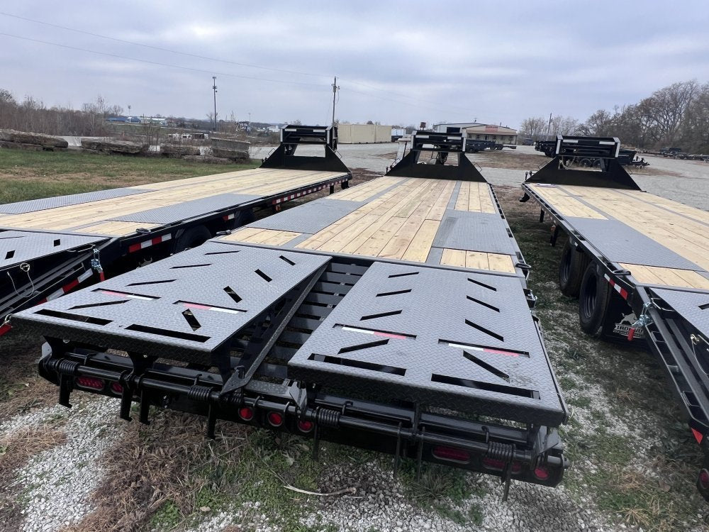32' Iron Bull FLG Gooseneck Deckover Trailer Mega Ramps - (2) 10,000 lb Axles 912240 - Stryker Dealership Group