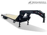32' Iron Bull FLG Gooseneck Deckover Trailer Mega Ramps - (2) 12,000 lb Axles 912390 - Stryker Dealership Group