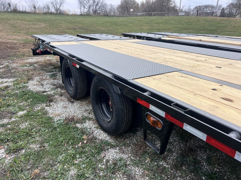 32' Iron Bull FLG Gooseneck Deckover Trailer Mega Ramps - (2) 12,000 lb Axles 912390 - Stryker Dealership Group