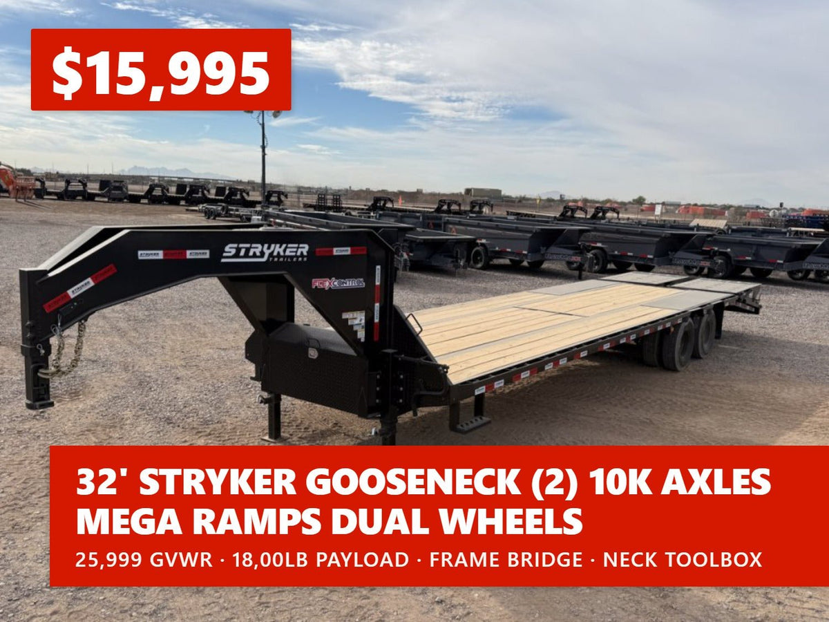 32' Stryker Gooseneck (2) 10K Axles Mega Ramps Dual Wheels 003463 - Stryker Dealership Group