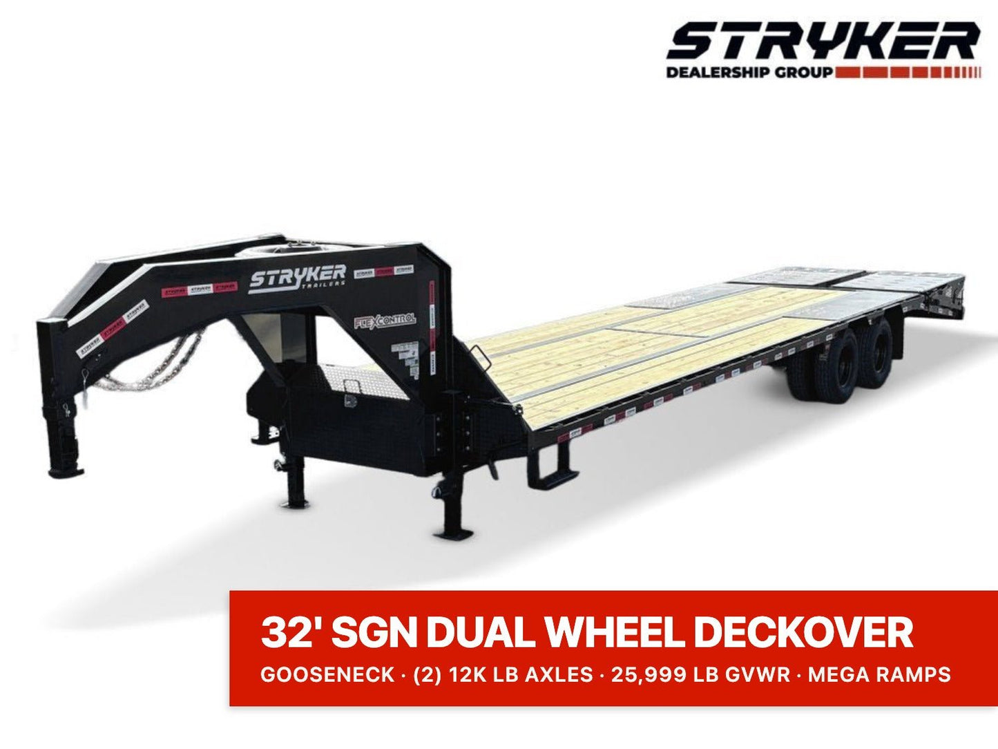 32' Stryker Gooseneck (2) 12K Axles Mega Ramps Dual Wheels 003783 - Stryker Dealership Group