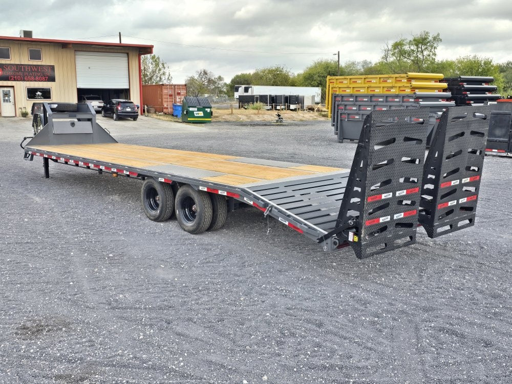 32' DKO Gooseneck Deckover 27' + 5' Mega Ramps (2) 12K Axles - Dual Wheel Deckover/DO 12K MR - Stryker Dealership Group