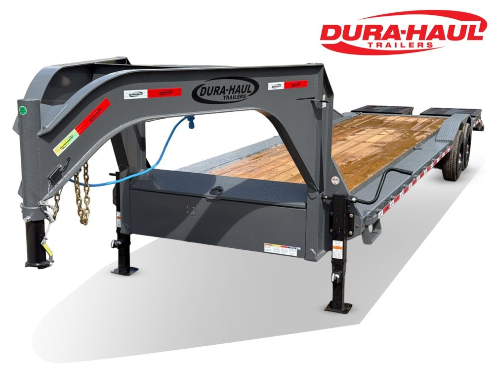 32' Dura-Hual EKH Gooseneck Equipment Trailer Drive Over Fenders Mega Ramps - (2) 10K Axles - Low Profile Equipment Trailers - Equipment Trailers - Stryker Dealership Group