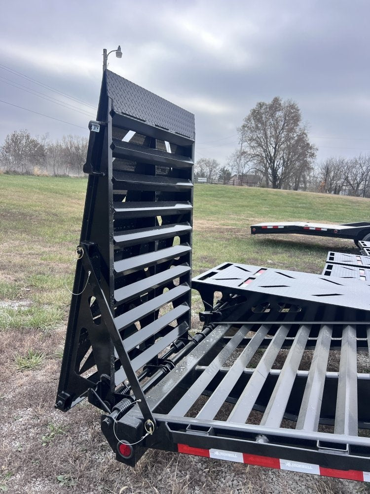 32' Iron Bull FLG Gooseneck Deckover Trailer Mega Ramps - (2) 10,000 lb Axles - Dual Wheel Deckover - DO 10K MR DW - Stryker Dealership Group