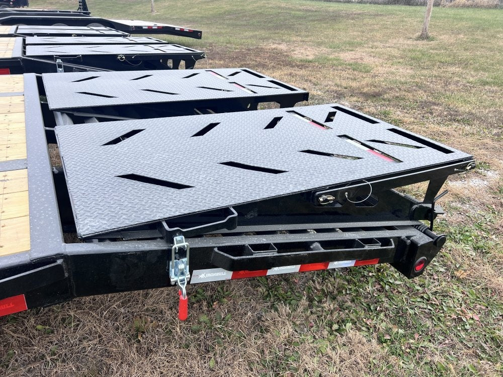 32' Iron Bull FLG Gooseneck Deckover Trailer Mega Ramps - (2) 10,000 lb Axles - Dual Wheel Deckover - DO 10K MR DW - Stryker Dealership Group