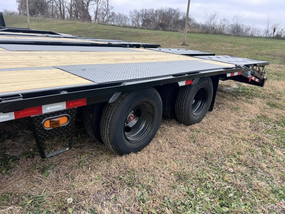 32' Iron Bull FLG Gooseneck Deckover Trailer Mega Ramps - (2) 10,000 lb Axles - Dual Wheel Deckover - DO 10K MR DW - Stryker Dealership Group