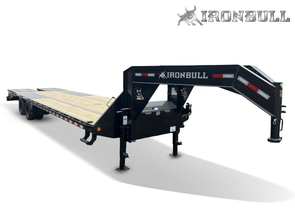 32' Iron Bull FLG Gooseneck Deckover Trailer Mega Ramps - (2) 12,000 lb Axles - Dual Wheel Deckover - DO 12K MR - Stryker Dealership Group