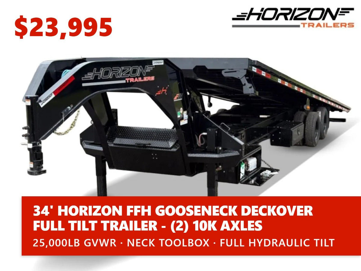 34' Horizon FFH Gooseneck Deckover Full Tilt Trailer - (2) 10k Axles 014205 - Stryker Dealership Group