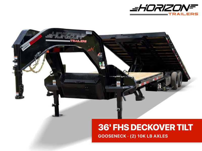 34' Horizon FHS Gooseneck Deckover Tilt Trailer - (2) 10K Axles 014210 - Stryker Dealership Group