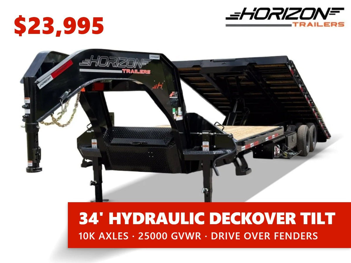 34' Horizon FHS Gooseneck Deckover Tilt Trailer - (2) 10K Axles 014210 - Stryker Dealership Group