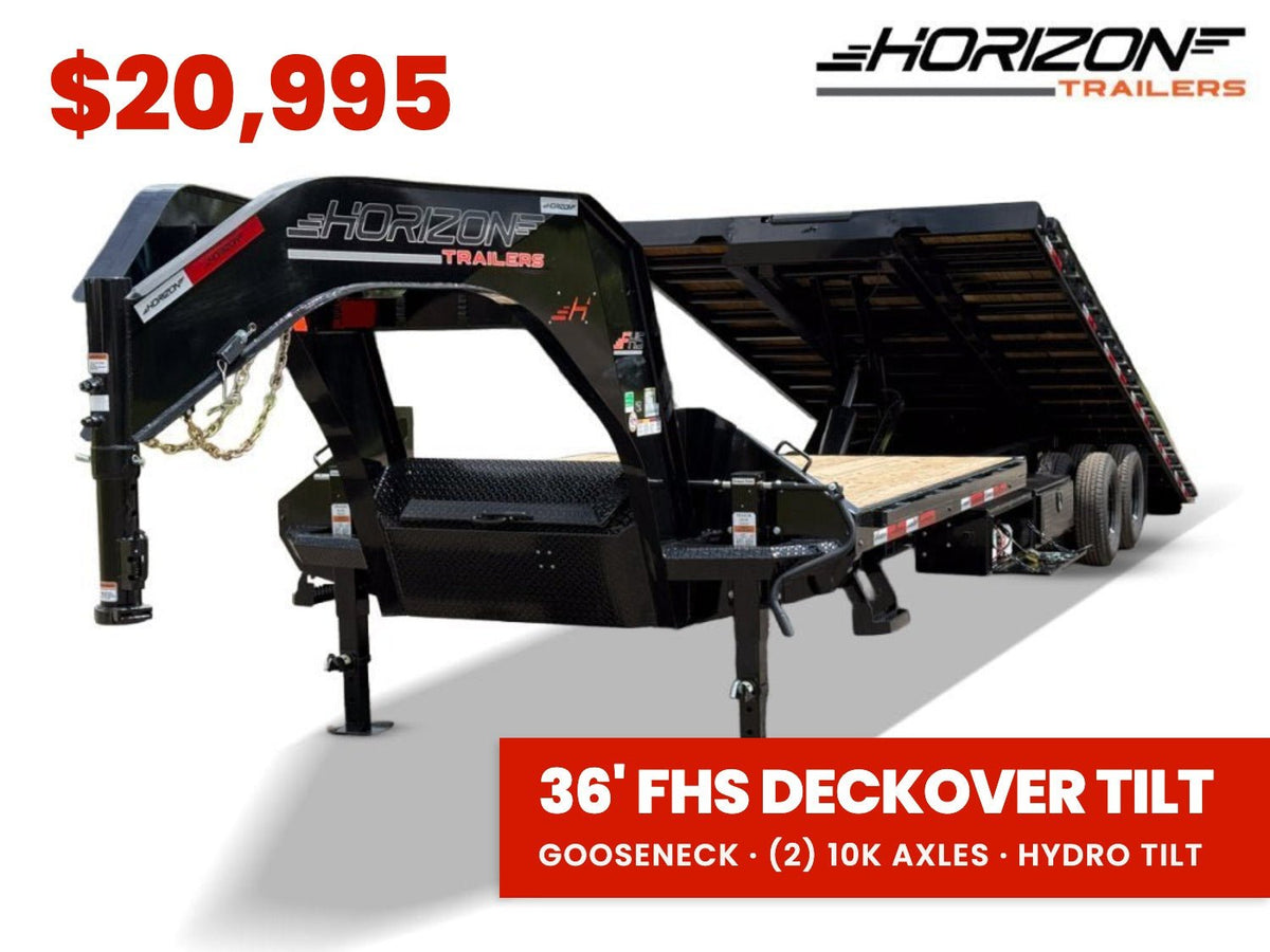 34' Horizon FHS Gooseneck Deckover Tilt Trailer - (2) 10K Axles 014210 - Stryker Dealership Group