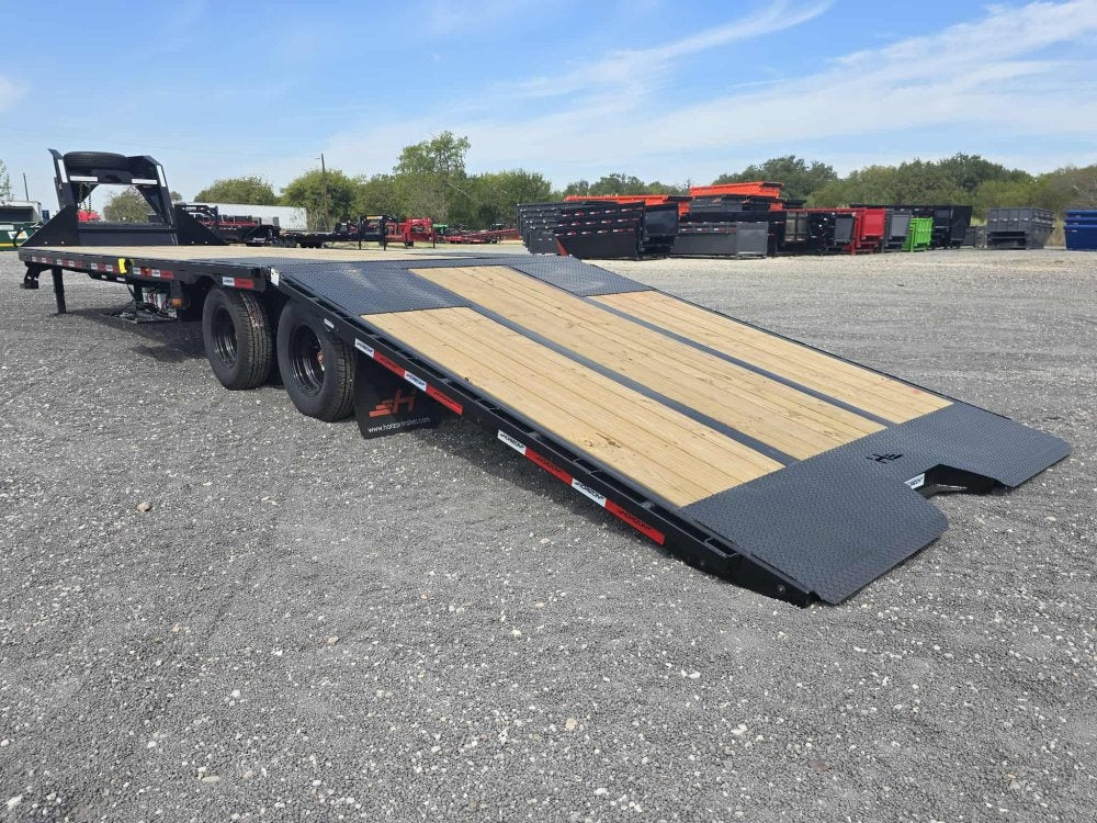 34' FYZ Gooseneck Flat deck Hydraulic Dovetail - Dual Wheel Deckover/DO 12K SD - Stryker Dealership Group