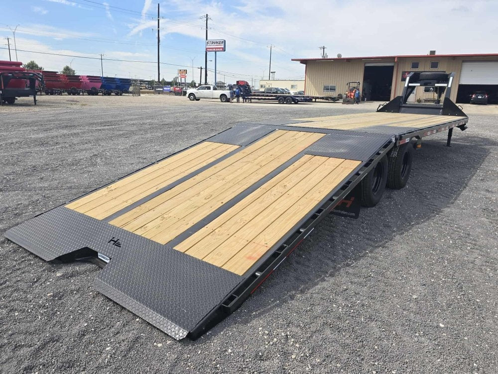 34' FYZ Gooseneck Flat deck Hydraulic Dovetail - Dual Wheel Deckover/DO 12K SD - Stryker Dealership Group
