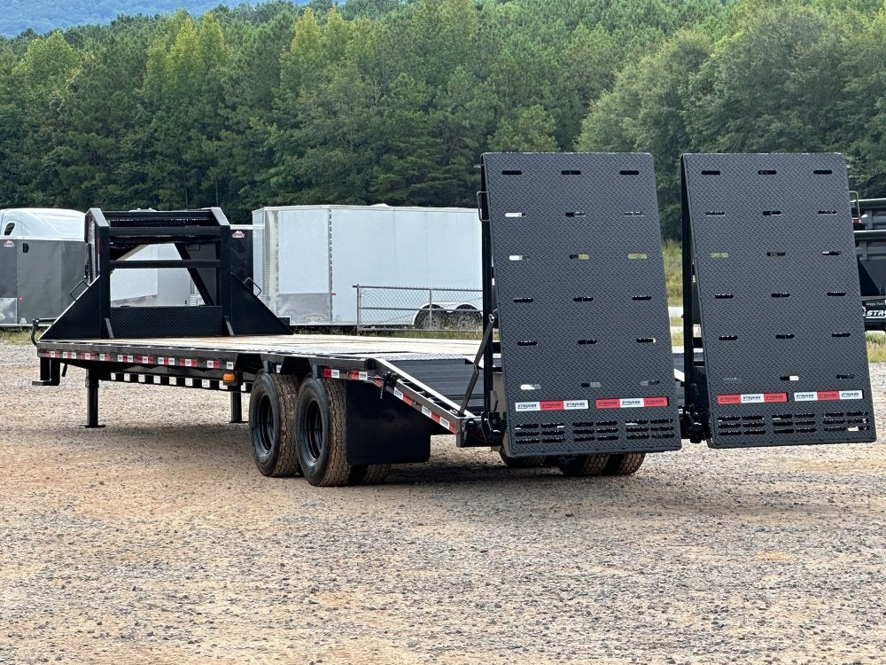 35' Stryker Gooseneck (2) 12K Axles Mega Ramps Dual Wheels - 12K MR/Deckover Trailers - Stryker Dealership Group