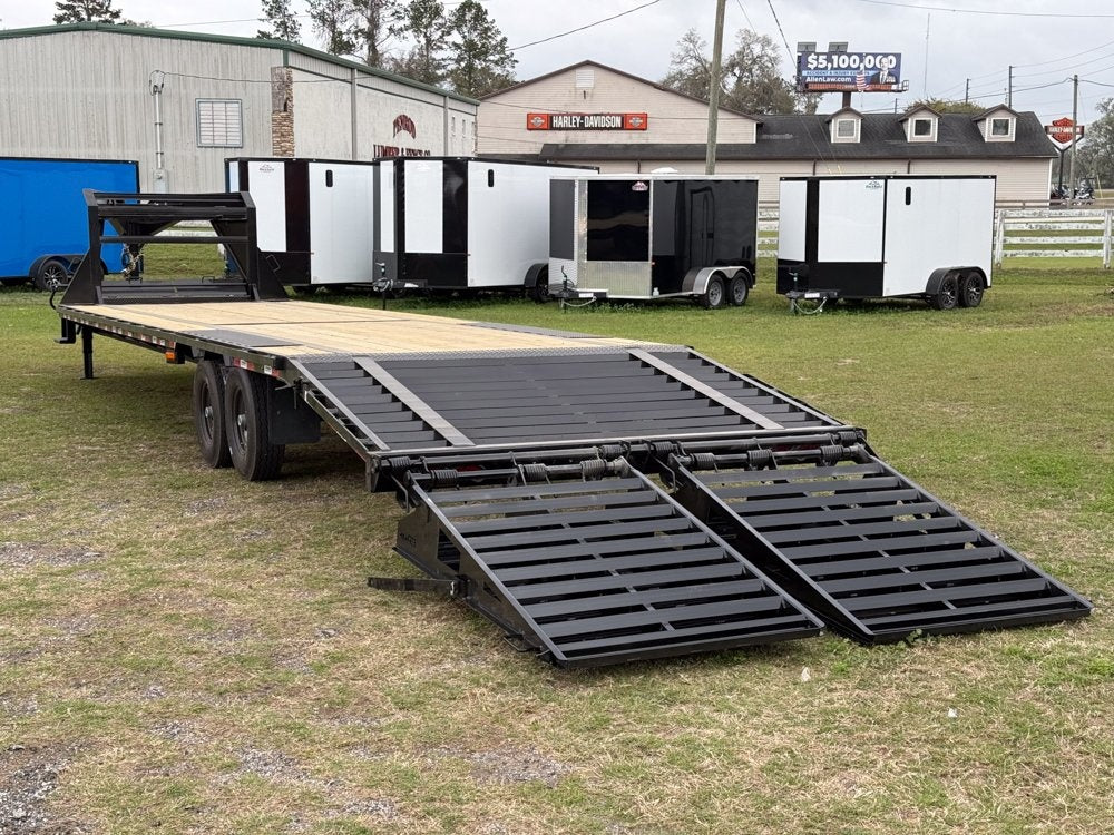 35' Stryker Gooseneck (2) 7K Axles Mega Ramps 14 ply Tires - 7K MR/Deckover Trailers - Stryker Dealership Group