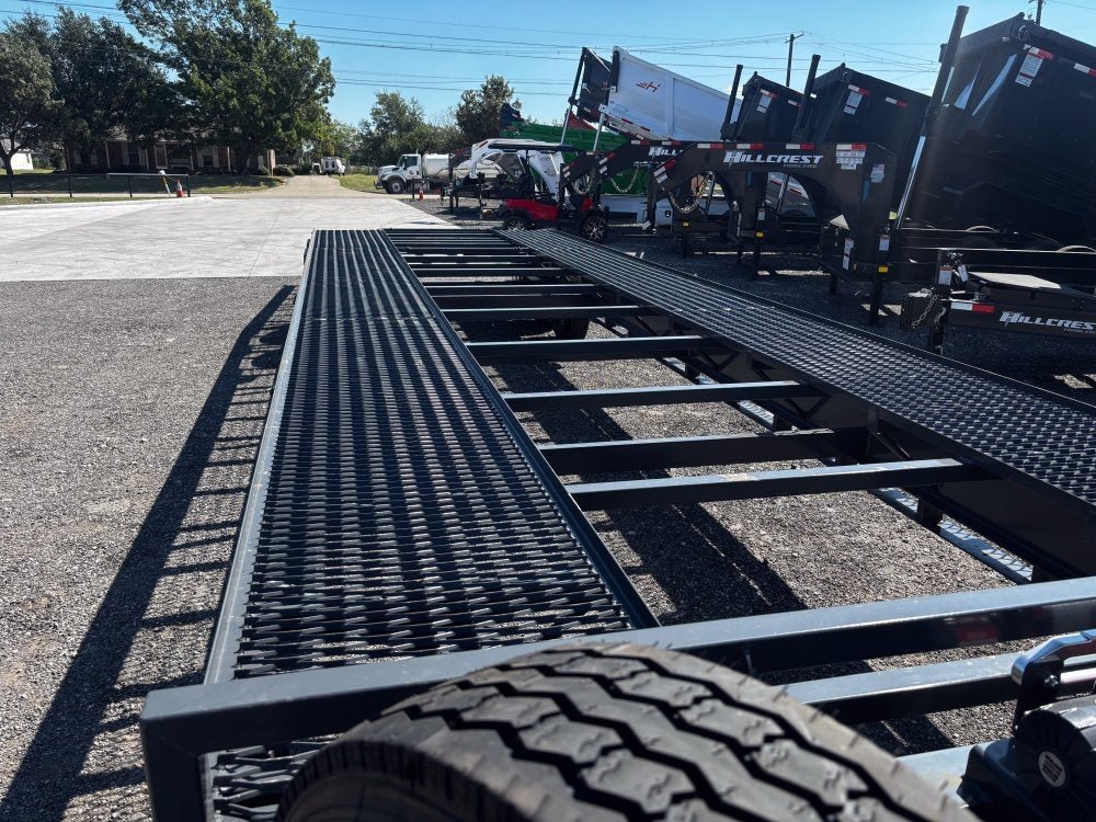 36' Bumper Pull Two Car Trailer (2) 8k Axles - Mesh Deck - 14 ply Tires & Spare - Winch 003380 - Stryker Dealership Group