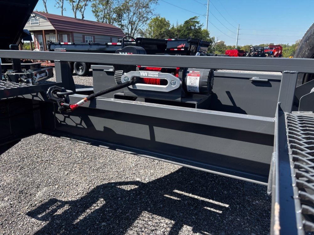 36' Bumper Pull Two Car Trailer (2) 8k Axles - Mesh Deck - 14 ply Tires & Spare - Winch 003380 - Stryker Dealership Group