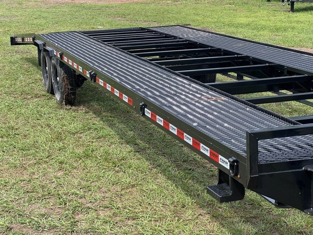 36' Bumper Pull Two Car Trailer (2) 8k Axles - Mesh Deck - 14 ply Tires & Spare - Winch 2682 - Stryker Dealership Group