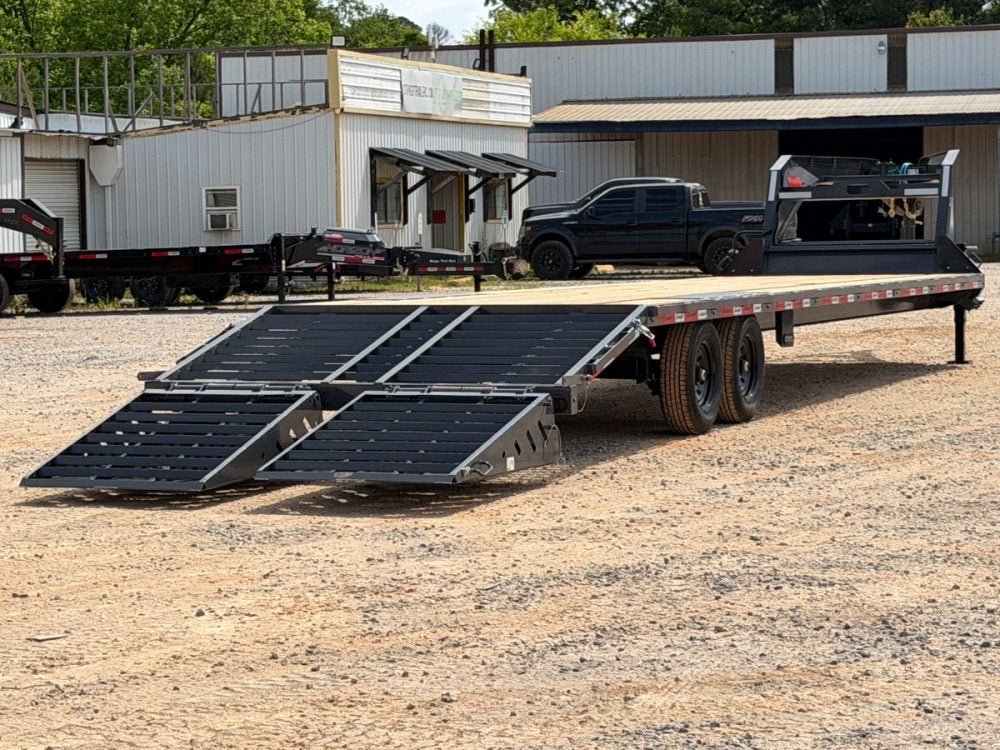 36' Horizon FTZ Gooseneck Hotshot Non - CDL Deckover Trailer Mega Ramps - (2) 7k Axles 16234 - Stryker Dealership Group