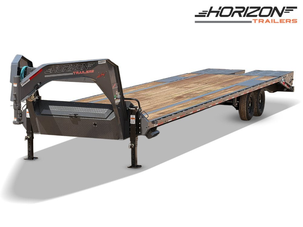 36' Horizon FTZ Gooseneck Hotshot Non - CDL Deckover Trailer Mega Ramps - (2) 7k Axles 16234 - Stryker Dealership Group