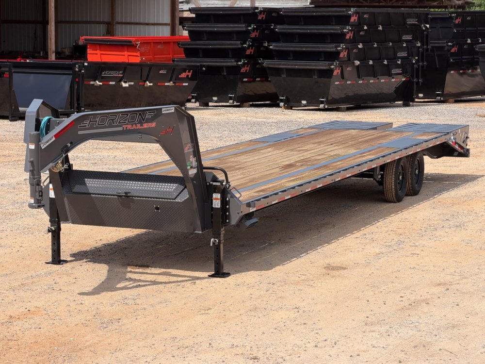 36' Horizon FTZ Gooseneck Hotshot Non - CDL Deckover Trailer Mega Ramps - (2) 7k Axles 16234 - Stryker Dealership Group