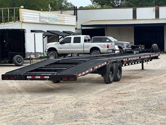 36' Bumper Pull Two Car Trailer (2) 8k Axles - 14 ply Tires & Spare - Winch 36MB-8K-BK - Ghost Truck & Van Haulers - Stryker Dealership Group