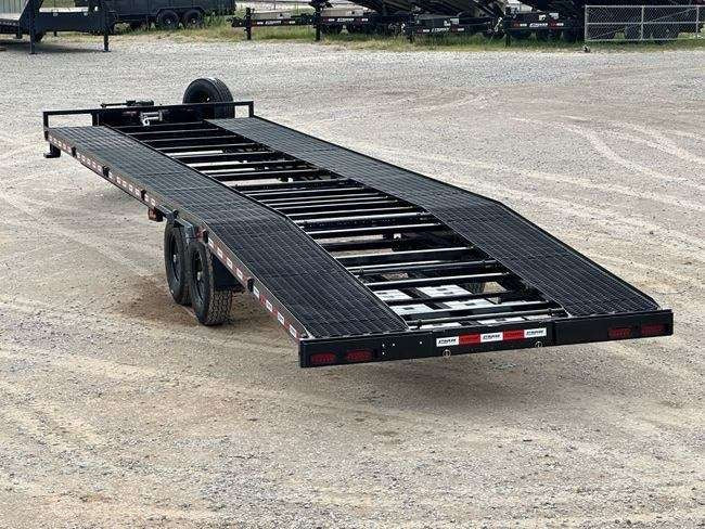 36' Bumper Pull Two Car Trailer (2) 8k Axles - 14 ply Tires & Spare - Winch 36MB-8K-BK - Ghost Truck & Van Haulers - Stryker Dealership Group