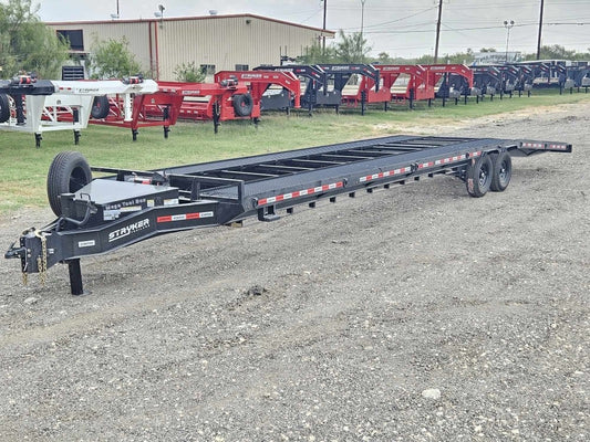 36' Bumper Pull Two Car Trailer (2) 8k Axles - Mesh Deck - 14 ply Tires & Spare - Winch - Two Car Hauler/Multi Car Haulers - Stryker Dealership Group