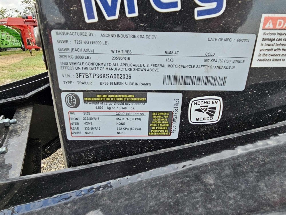 36' Bumper Pull Two Car Trailer (2) 8k Axles - Mesh Deck - 14 ply Tires & Spare - Winch - Car Hauler/Two Car - Stryker Dealership Group