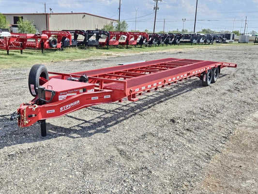 36' Bumper Pull Two Car Trailer (2) 8k Axles - Mesh Deck - 14 ply Tires & Spare - Winch - Two Car/Two Car - Stryker Dealership Group