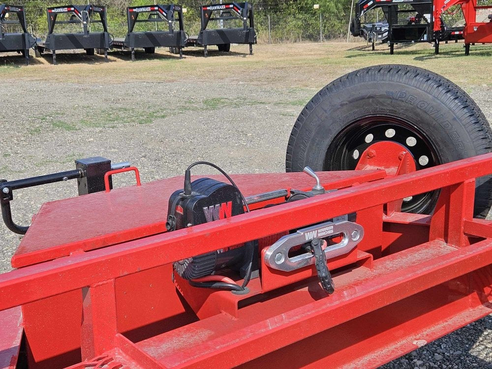 36' Bumper Pull Two Car Trailer (2) 8k Axles - Mesh Deck - 14 ply Tires & Spare - Winch - Two Car Hauler/Multi Car Haulers - Stryker Dealership Group
