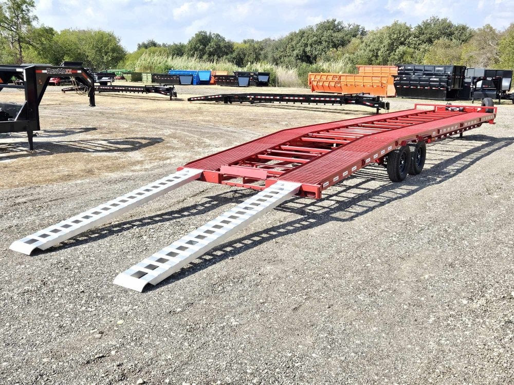 36' Bumper Pull Two Car Trailer (2) 8k Axles - Mesh Deck - 14 ply Tires & Spare - Winch - Two Car Hauler/Multi Car Haulers - Stryker Dealership Group