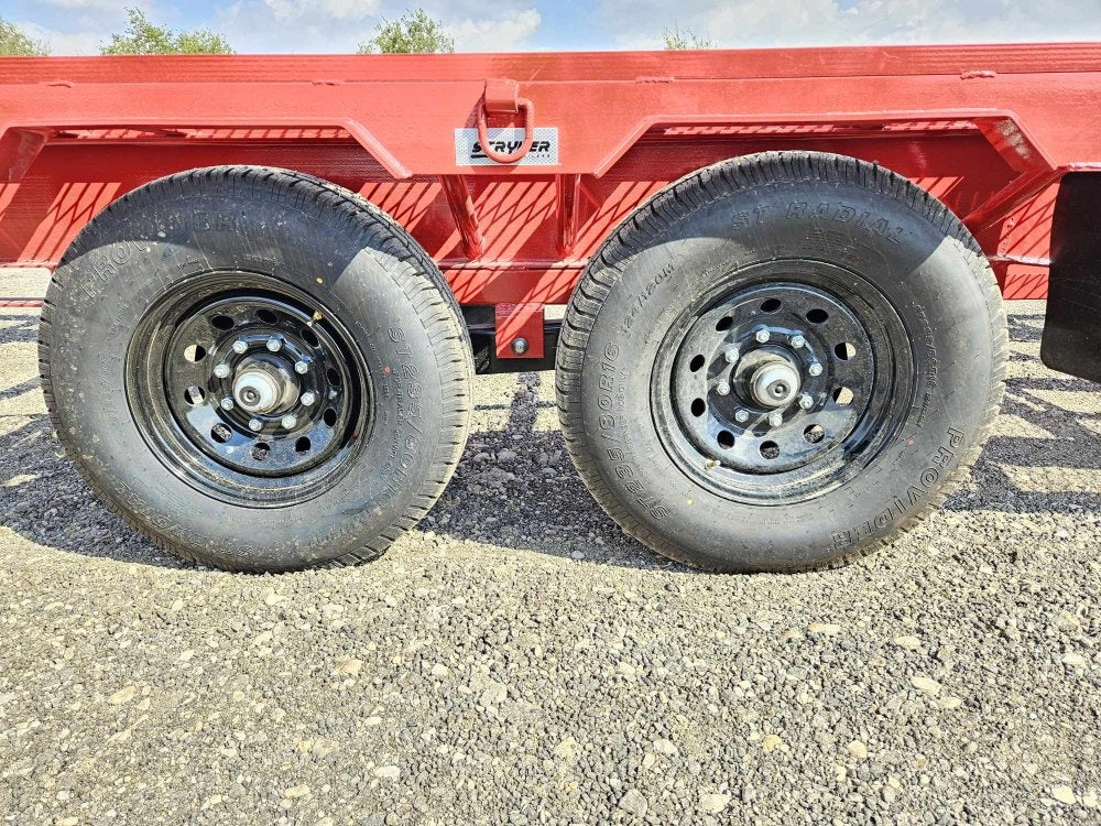 36' Bumper Pull Two Car Trailer (2) 8k Axles - Mesh Deck - 14 ply Tires & Spare - Winch - Two Car Hauler/Multi Car Haulers - Stryker Dealership Group