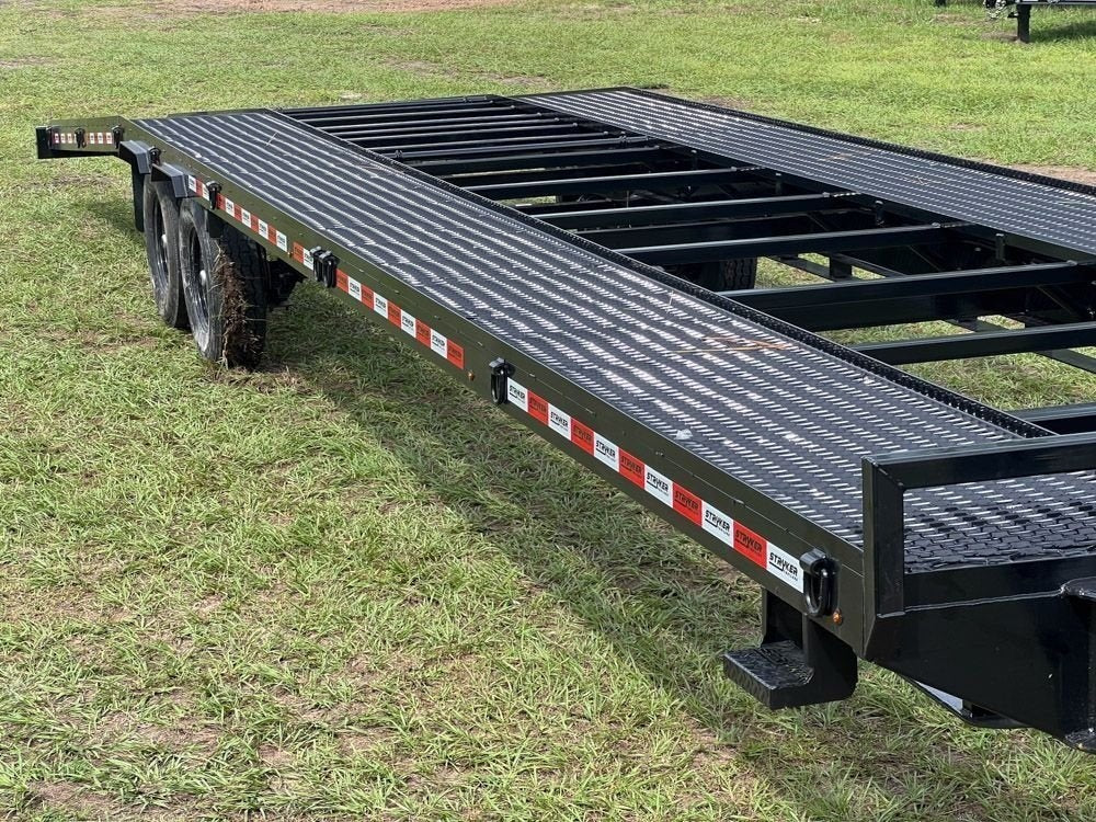36' Bumper Pull Two Car Trailer (2) 8k Axles - Mesh Deck - 14 ply Tires & Spare - Winch - Two Car - Stryker Dealership Group